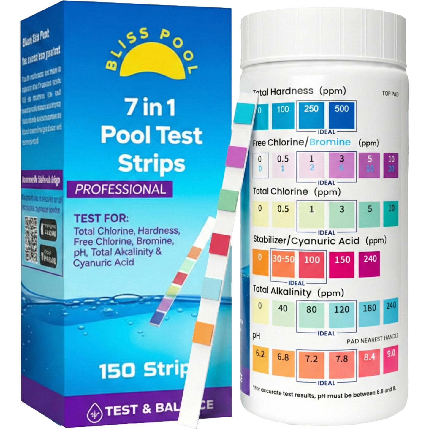 Bliss Pool 7 in 1 Test Strips