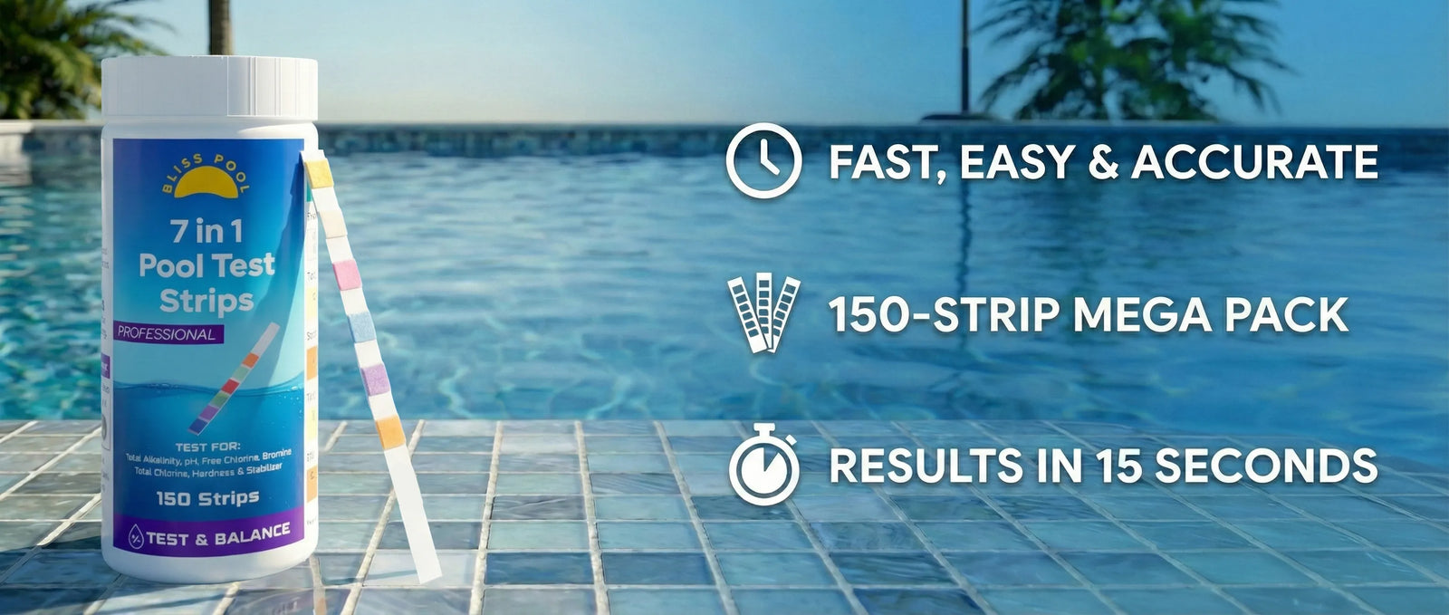 Bliss Pool 7 in 1 Test Strips