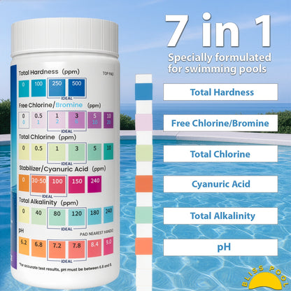Bliss Pool 7 in 1 Test Strips