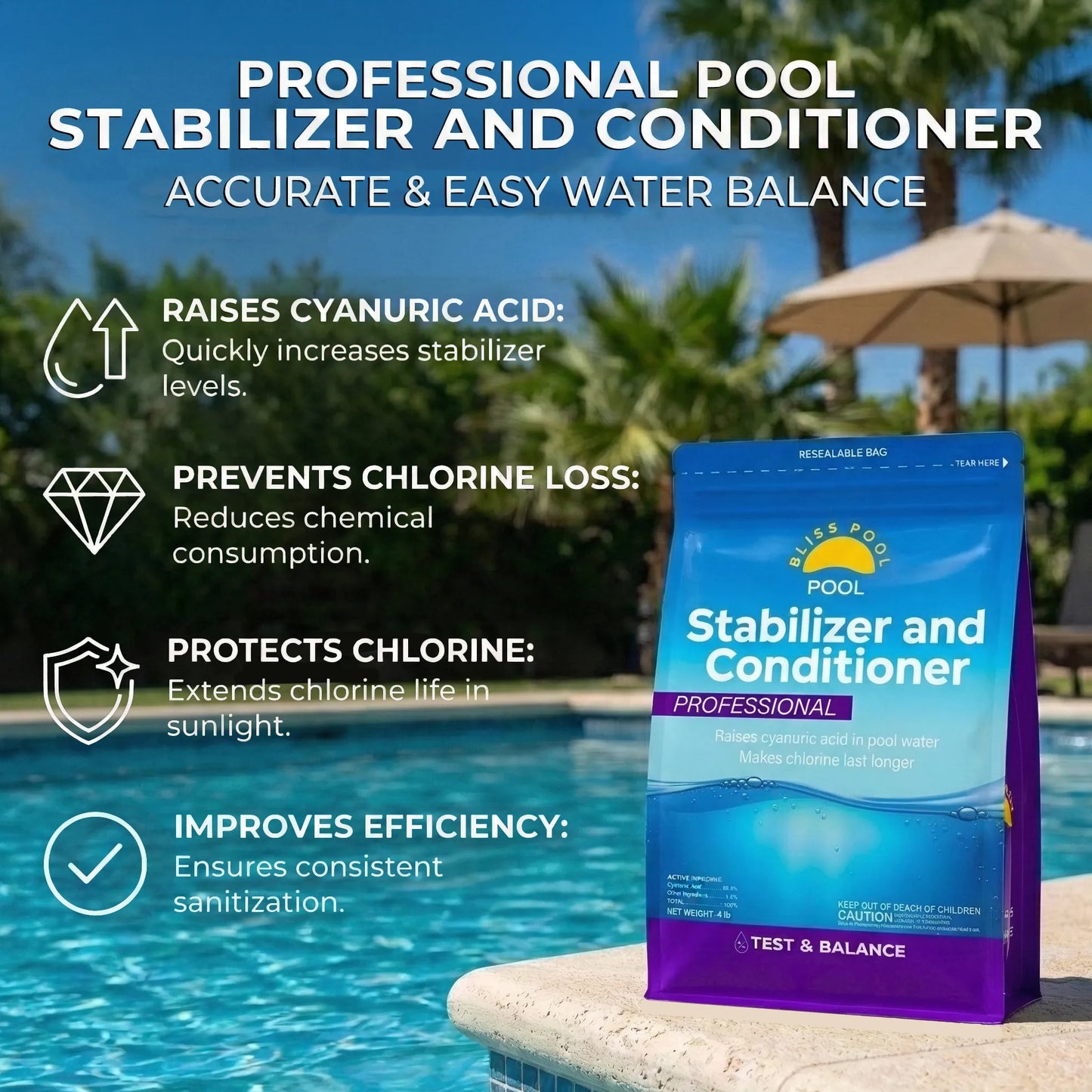 Bliss Pool Chlorine Stabilizer & Conditioner