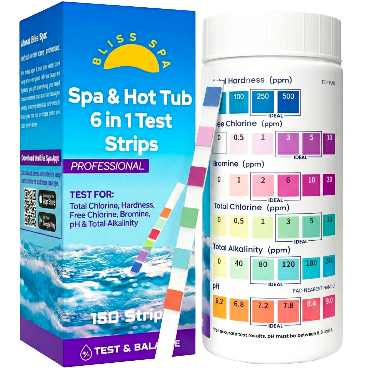 Bliss Spa & Hot Tub 6 in 1 Test Strips